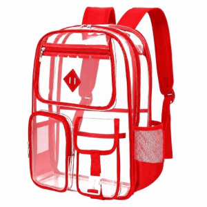 ARCHER LEVEL72EL0 Mult-Pocket Clear PVC Backpack Waterproof Transparent School Backpack Practical Durable See-Through Bookbag SchoolTravelGym