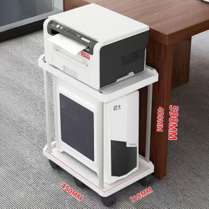 Sturdy Stainless Steel 3-Tier CPU Stand with 6-Brake Casters & 360° Rotation - Desktop Tower Computer Case