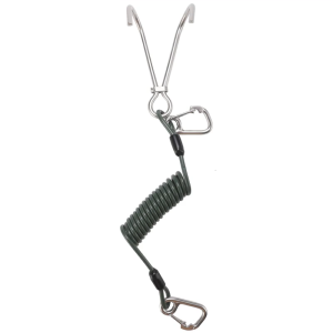 Stainless Steel Double Reef Hook with Spirals Coil Lanyard Light Weight Double Head Dives Reef Rafting Hook Easy to Use