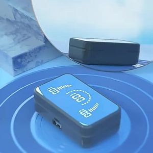 TWS S20 Mirror LED Display Bluetooth Earphone 5.3 With HD Mic Wireless Earphone No Delay Stereo Sport Headset