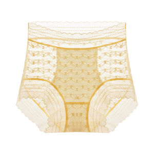 High Waist Tummy Control Hip Lifter Lace Side Panties Comfort Shaping Pants Breathable Seamless Underwear Pluz Size Women