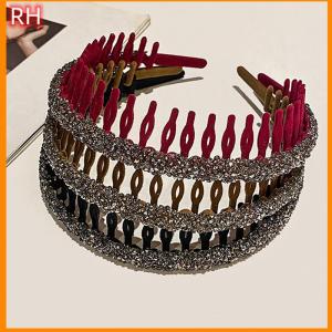 🔥🔥🔥ranghe ห่วงรัดผมแฟชั่นสำหรับผู้หญิงสายคาดผมแบบมีฟันกันลื่นที่คาดผมแฟชั่นทำจากพลอยเทียมอะคริลิค