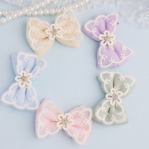 VMCTRD DIY Applique Lace Mesh Bowknot Wedding Decoration Bride Craft Gifts Flower Bow Applique Supplies Sewing Decor Bowknot Applique Childrens Pantyhose