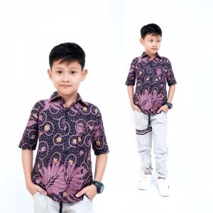 Baju batik anak cowok lengan panjang dan pendek usia 2 sampai 10 tahun Couple batik ayah dan anak laki laki lengan panjang dan pendek motif terbaru Baju batik keluarga ayah dan anak terbaru