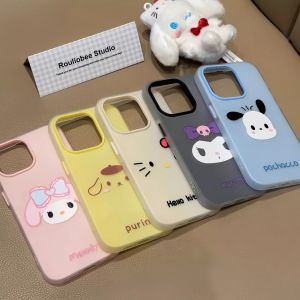Phone Case For IPhone 11 15 16 14 12 13 17 Air PRO MAX XR XS 7 8 6 6S 11 12 13 14 15 16 17 Plus Casing IPhone 11PRO 12PRO 13PRO 11PROMAX 13PROMAX 15PROMX Cute Melody Silicone 2 in1 Jelly Couple Soft TPU Case Cover GDK046A