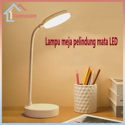 Lampu Belajar Tricolour Sentuh 3 Warna Tempat Pulpen Baca MejaKerja Duduk Lampu Tidur Wireless Lampu
