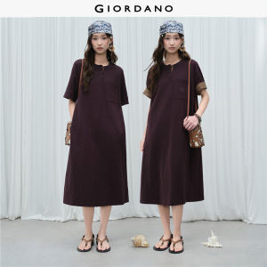 Giordano Women Women Henley Collar Dress Free Shipping 18466313