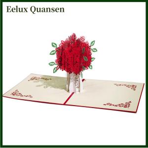 Eelux Phong bì thiệp chúc mừng kỷ niệm sinh nhật ngày lễ tình nhân bưu thiếp thiệp chúc mừng tình yêu Pop Up 3D hoa hồng lập thể