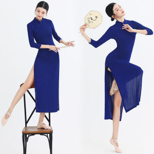 Dance Cheongsam Classical Dance for Dancing Costume Womens Slim Fit Slimming Exercise Clothing Split Chinese Style Performance Wear