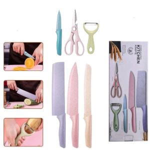 Pisau Set Stainless 6in1 Dilapis Anti Lengket Peralatan Masak Pisau Anti Karat