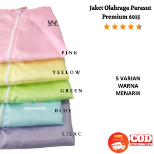 Jaket Parasut Well Fitness Polos / Santai / Olahraga Parasut Premium 6015 - Dunia Legging Ols