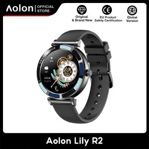 Aolon Lily R2 นาฬิกาอัจฉริยะสำหรับผู้หญิง หน้าจอ HD ขนาด 1.27 นิ้ว วัดอัตราการเต้นของหัวใจ วัดออกซิเจนในเลือด บันทึกรอบประจำเดือน กันน้ำ สวมใส่สบาย สวยงาม earlybird