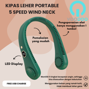 VOODOO Kipas Leher Portable 5 Speed Wind Neck KIPAS SIMPLE KIPAS PRAKTIS KIPAS LEHER MURAH KIPAS LEHER KONSER