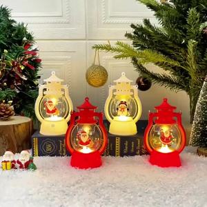 圣诞节手提小油灯led电子蜡烛灯派对装饰氛围灯圣诞礼物桌面摆件