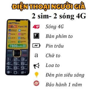Điện Thoại Người Già Người Cao Tuổi 2 Sim 2 Sóng 4G Xịn Siêu Bền Pin Khủng 7800mAh Loa To Chữ To Fullbox Đập Hộp