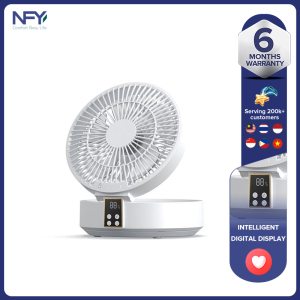 New Digital Display Folding Fan Multifunctional USB Wall Mounted Fan Desktop Shake Head Fan
