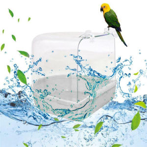 Bird Bathtub Parrot Bathing For Pet Shower Birdbath Hanging on Cage Pet Cleaning Bird Supplies Cage Accessories