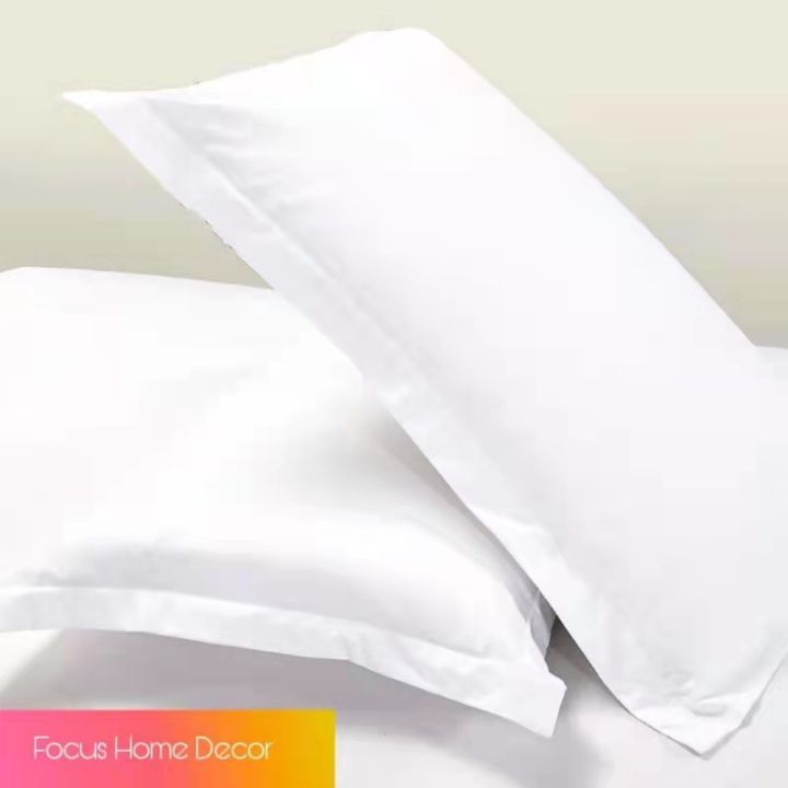 Sale Hotel Plain White Pillow Case/Cover 100% Cotton Rectangular Sleeping  Bed Pillow Cover (48*74cm) Lazada PH