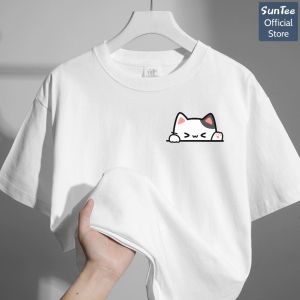 Áo thun nữ form vừa SUNTEE STFV154 phong cách basic in hình 054 vải cotton 250GSM cao cấp thoáng mát