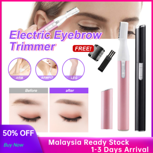 Electric Eyebrow Trimmer for Both Women/ Men/ Baby Electric Facial Hair Removal Lipstick Eyebrow Remover Instant Painless Portable Baby Haircut Lady Shaver for All Body Parts Alat Perapi Bulu Kening Gincu Elektrik (2 colors)