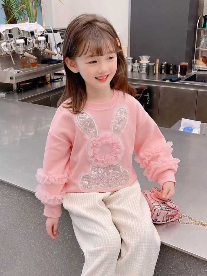 Little DR Hoodie for Kids Girls Cotton Teenage Sweatshirt Pink