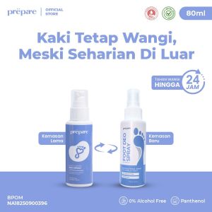 PREPARE Foot Spray Penghilang Bau Sepatu Obat Bau Kaki Pecah Pecah Kapalan Perawatan Kuku Rusak