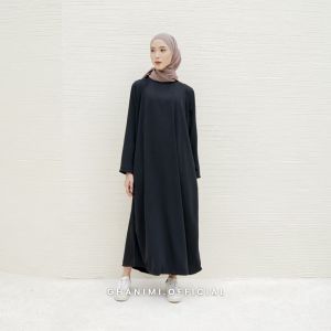 Ghanimi - Zeline Dress / Basic Panjang Polos / gamis terbaru / gamis polos lengan panjang / dress inner / dress kondangan