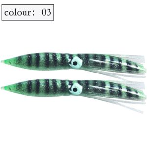 LLSBB 2PCS 4 Colors 11cm 5g Artificial Squid Skirt Lure Fishing Tackle long tail Saltwater Octopus Bait
