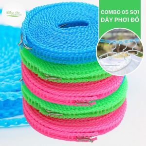 Combo 5 x Dây phơi đồ thông minh tiện dụng - Dài 5m