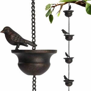 Bird Rain Chain Decoration Metal Crafts Drainage Office Culture Metal Chain