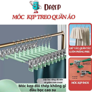Móc Inox Kẹp Treo Quần Áo Treo Váy Quần Tây Đồ Lót Tất Mũ 2 Đầu Chống Trơn Trượt Đa Năng DASEP