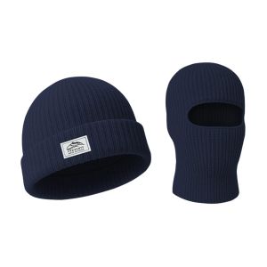 ALLLUCK 2 in 1 Winter Balaclava Hat Windproof Warm Knitted Ski Fashion Solid Color Cycling Earmuffs Cap for Men Women