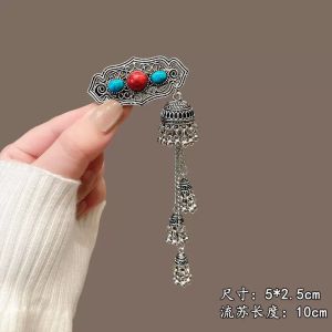 clu Ethnic style Sparkling diamond tassel BB clip Heavy duty Hairpin Female Crystal shattered hair clip ulc