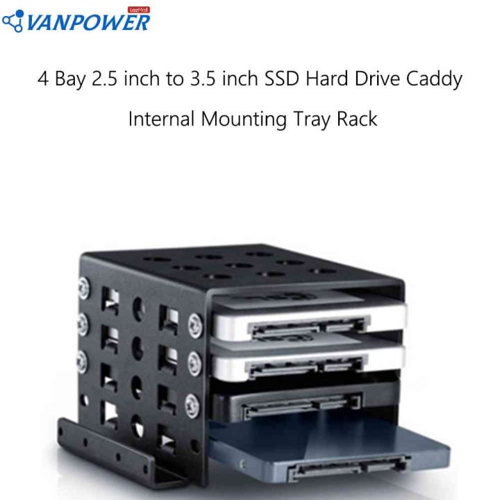 2-Pack 2.5 To 3.5 Inch SSD / HDD Hard Drive Caddy Adapter - Mounting Bracket Bay Tray