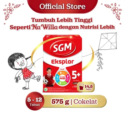 SGM Eksplor 5+ dengan IronC Susu Bubuk Rasa Cokelat 575gr - Untuk Usia 5-12 Tahun