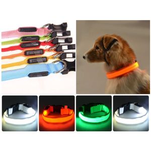 Dog Cat Pet Collar Nylon LED Ryuyu Tali Hewan Kalung Anjing Kucing