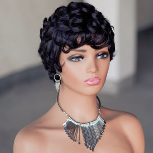 100% Human Hair Wig Full Machine Wig Short Hair Wig Cheap Human Hair Wigs For Woman Short Pixie Human Hair Wigs