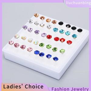 [COD] liuchuanbing Jewellery ชุด10คู่ 20คู่ต่างหูคริสตัลพลอยเทียมต่างหูต่างหูต่างหูขนาดเล็ก