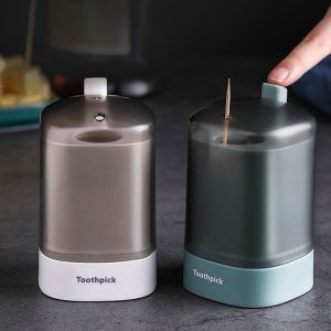 GUHEHARD Creative Convenient Life Press Dining Room Kitchen Supplies Jar Tooth Care Tools Container Table Decoration Toothpick Box Toothpick Storage Box Toothpick Holders