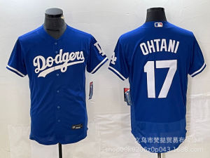 MLB Dodgers OHTANI # No. 17 Shohei Ohtani blue white gray embroidered baseball jersey wholesale