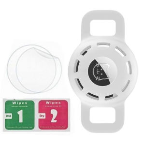 Airtag Cat Collar Holder for Air Tag Dog Collars Puppy Loop Silicone Case Lightweight Soft Anti-Scratch Loop