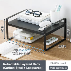 Adjustable Expandable Storage Rack 38-64cm Carbon Steel Kitchen Counter Organizer Shelf Space Saving Desktop Shelf Bathroom Office Storage Rack