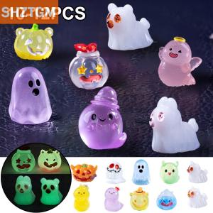 [COD] SHZTGM เครื่องประดับฟักทองฮาโลวีนเรืองแสง10-12ชิ้นรูปปั้นผีเรซินภูมิทัศน์ไมโครของขวัญตกแต่งเดสก์ท็อป