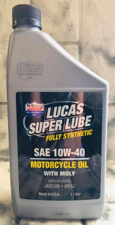 Lucas Super Lube Fully Synthetic Sae 10w 40 Motorcycle Oil With Moly For Scooters 1l Original 1859