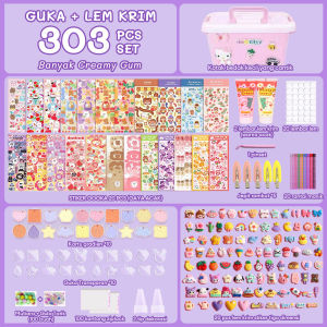 1004pcs DIY Guka Set gantungan kunci DIY Deco Cream Set Guka Gooka Mainan anak-anak Mainan DIY kreasi gratis DIY stiker Lem Krim Model Kreatif Merangsang