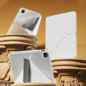 Foldable Acrylic Transparent Hard Case for Xiaomi Pad 7 6 5 6S Pro 12.4 RedMi Pad Pro 12.1 SE 11 10.6 with Pencil Holder