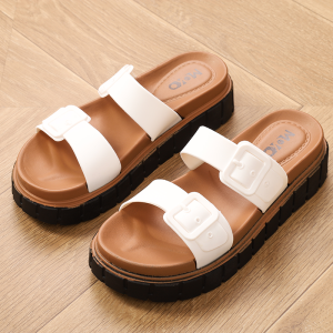 Roxanne Style korean Fashion Casual Sandals Diagonal buckle belt DS0110