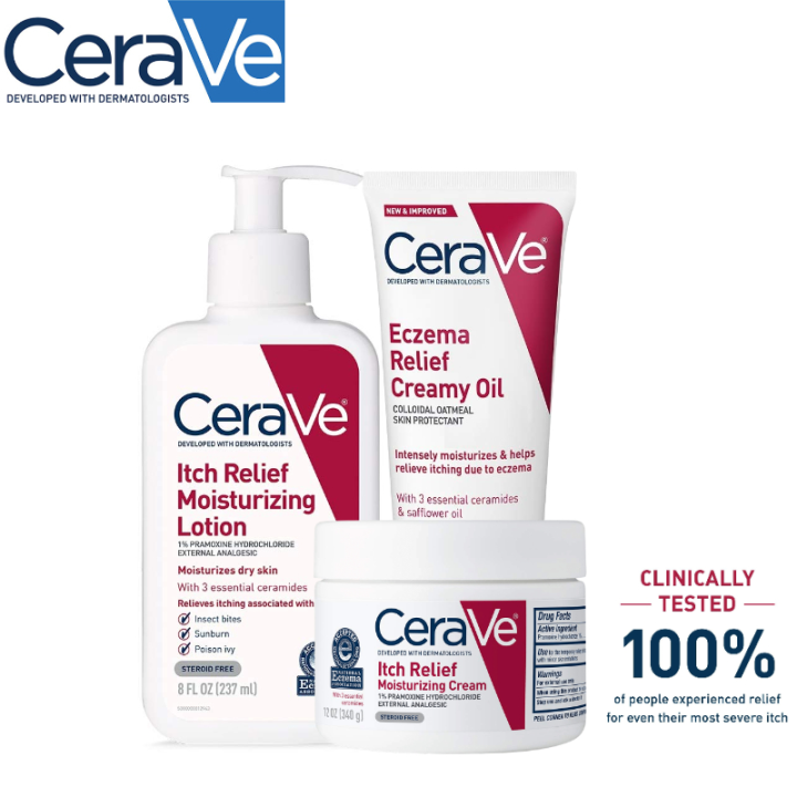 Cerave Itch Relief Moisturizing Lotion 8 Oz 237ml Itch Relief Moisturizing Cream 340g Eczema