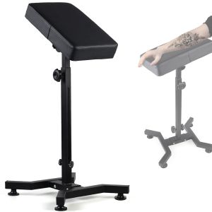 Adjustable Tattoo Arm Rest Stand with Heavy Duty Base PU Leather Pillow Tattoo Armrest Stand with Heavy Duty Base & Thickened PU Leather Pillow for Tattoo Equipment Black