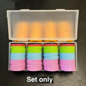 【SG Stock - 37mm】Mahjong Chips set / 100pcs / Colourful / Plastic / Long Lasting / Come With 4 Rows Case【Ship Out 24Hrs】